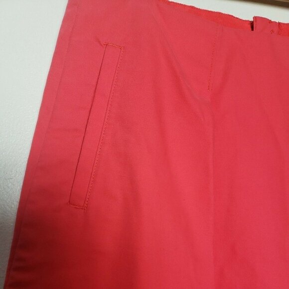 J. Crew 100% Cotton Coral Pleated Skirt Sz 4 - Picture 7 of 7